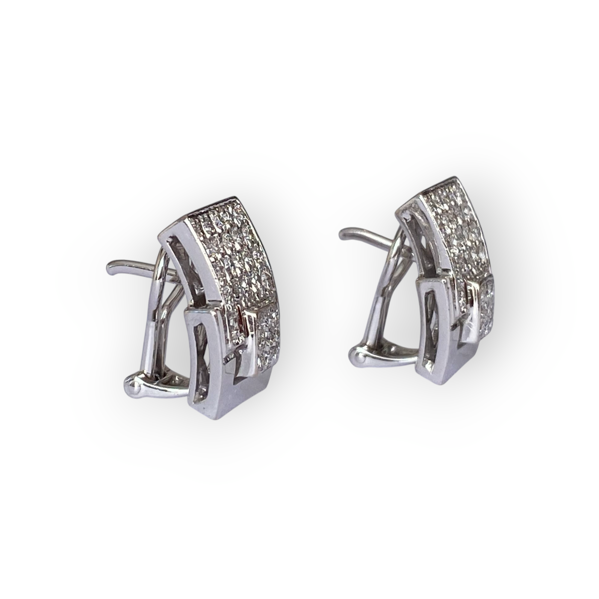 18K Gold Ear Studs with 1.18 Ct Brilliant-Cut Diamonds