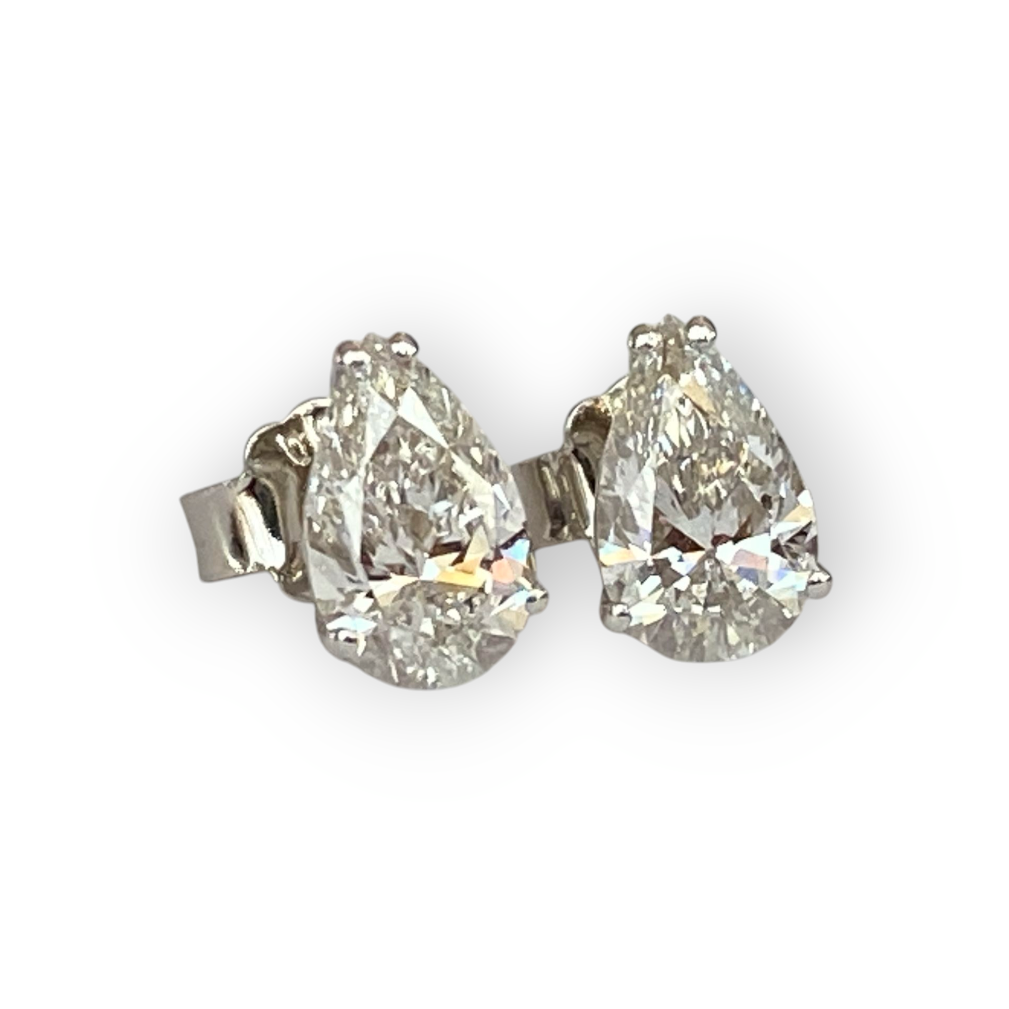 Lab-Grown Diamond Solitaire Stud Earrings 1.43 Ct in 18K Gold