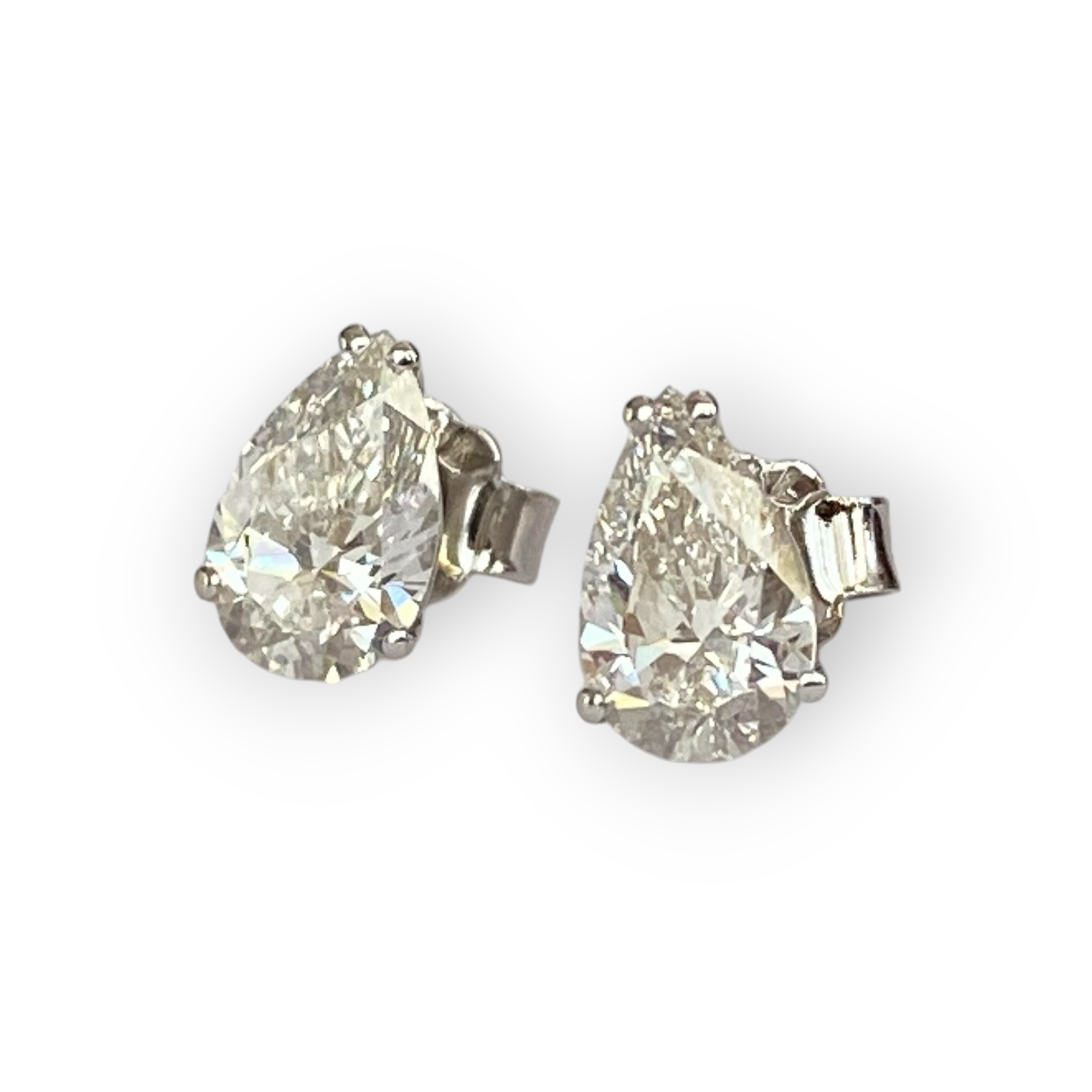 Lab-Grown Diamond Solitaire Stud Earrings 1.43 Ct in 18K Gold