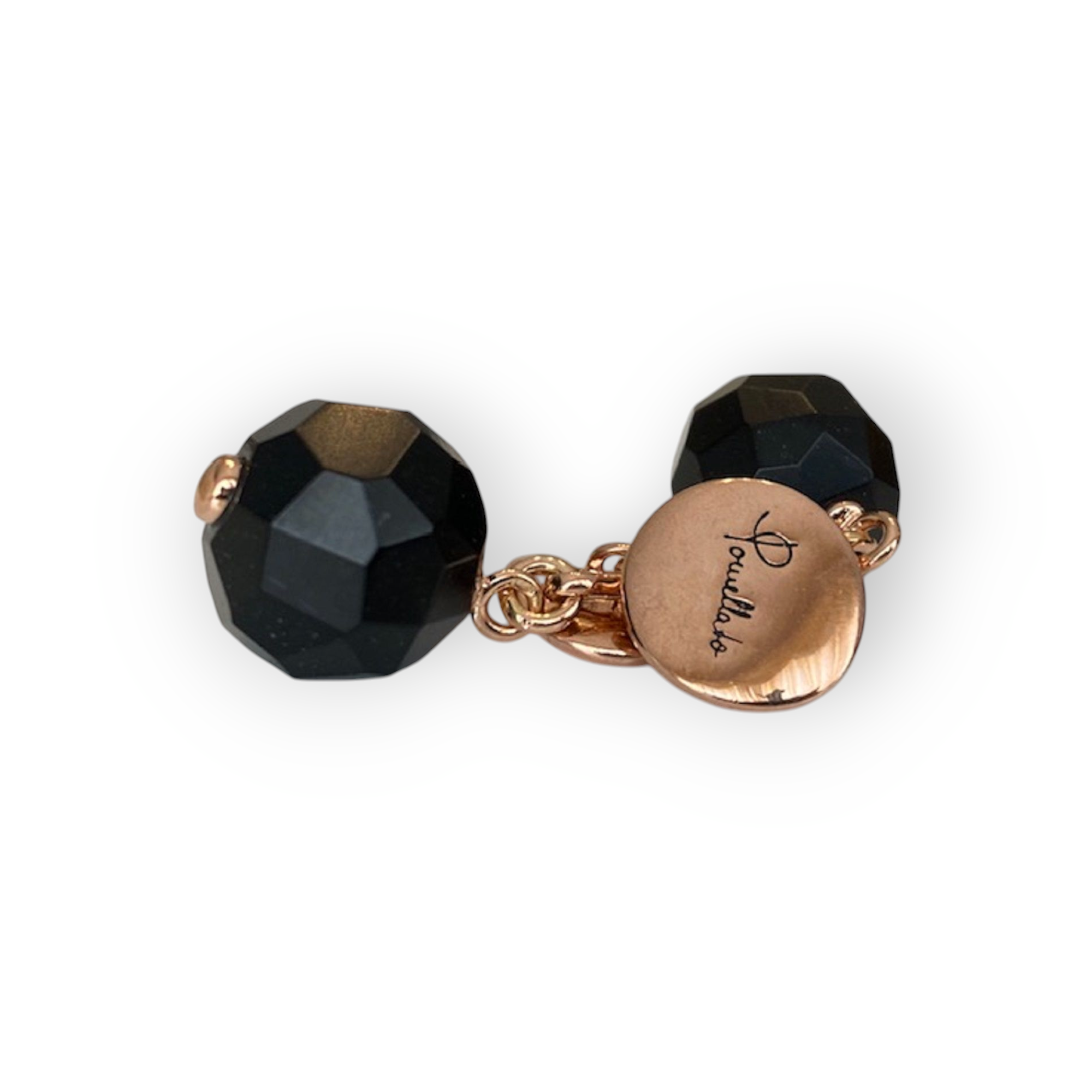 Pomellato 9K Rose Gold Cufflinks with Ebony
