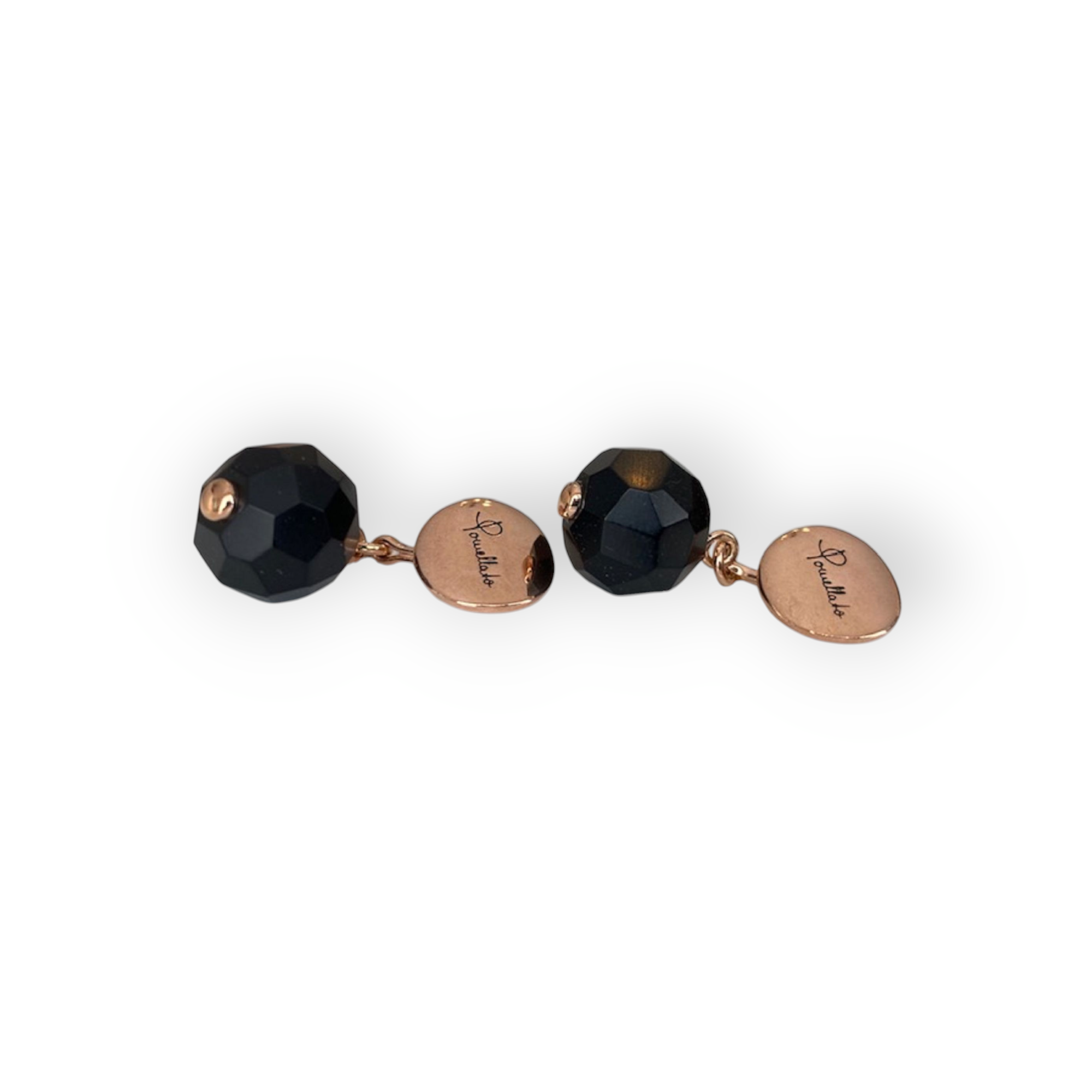 Pomellato 9K Rose Gold Cufflinks with Ebony