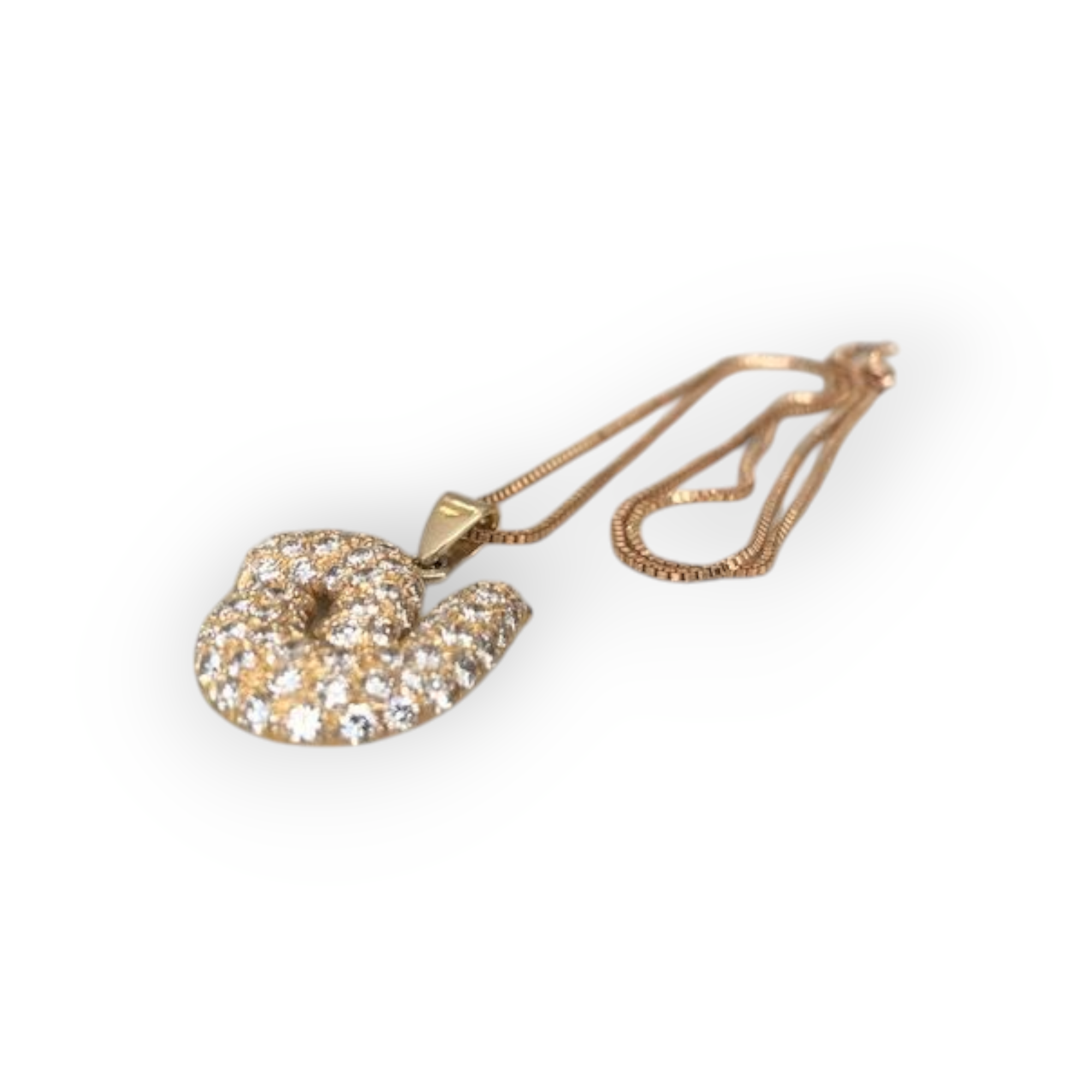 18K Yellow Gold Necklace with 2.20 ct Diamond Design Pendant