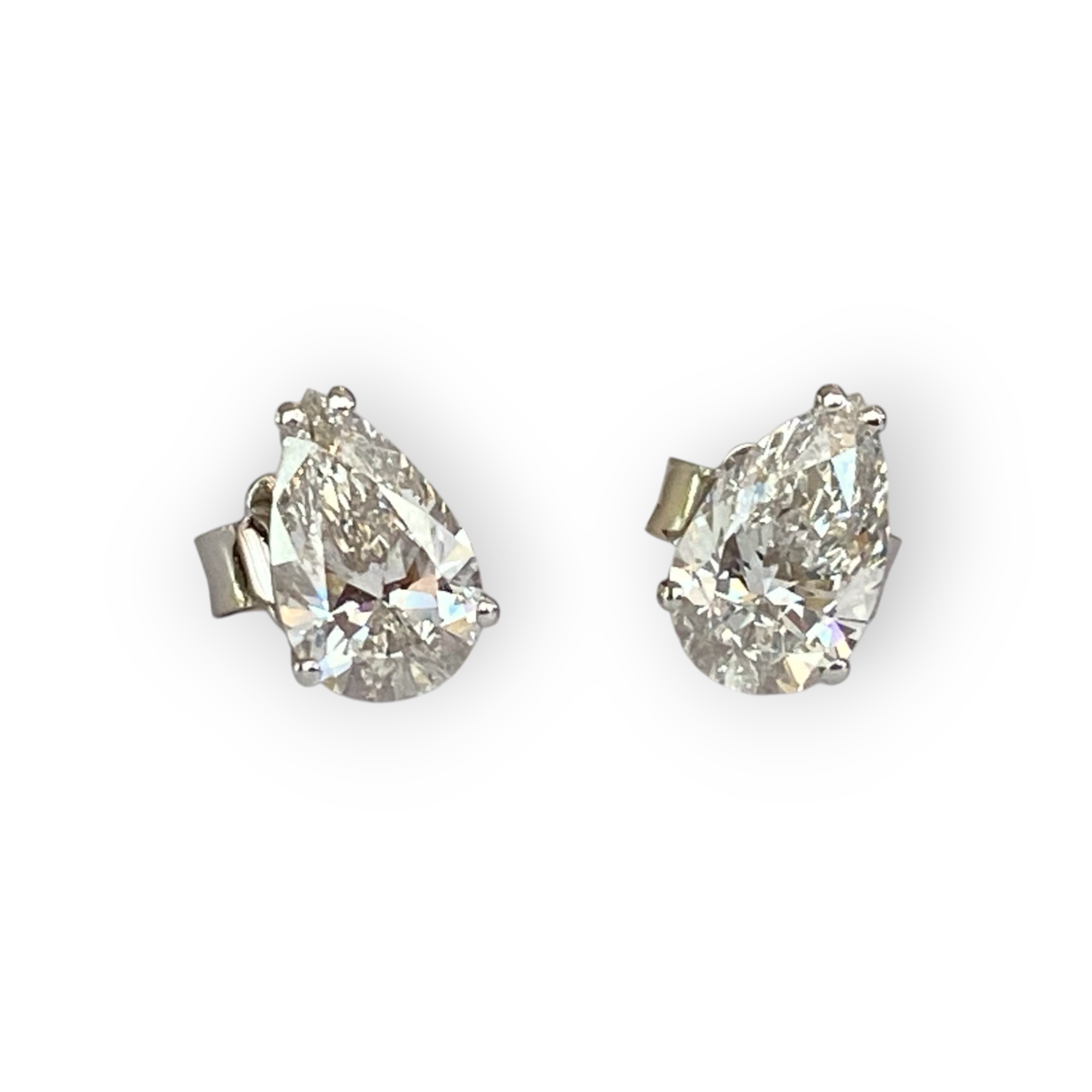 Lab-Grown Diamond Solitaire Stud Earrings 1.43 Ct in 18K Gold