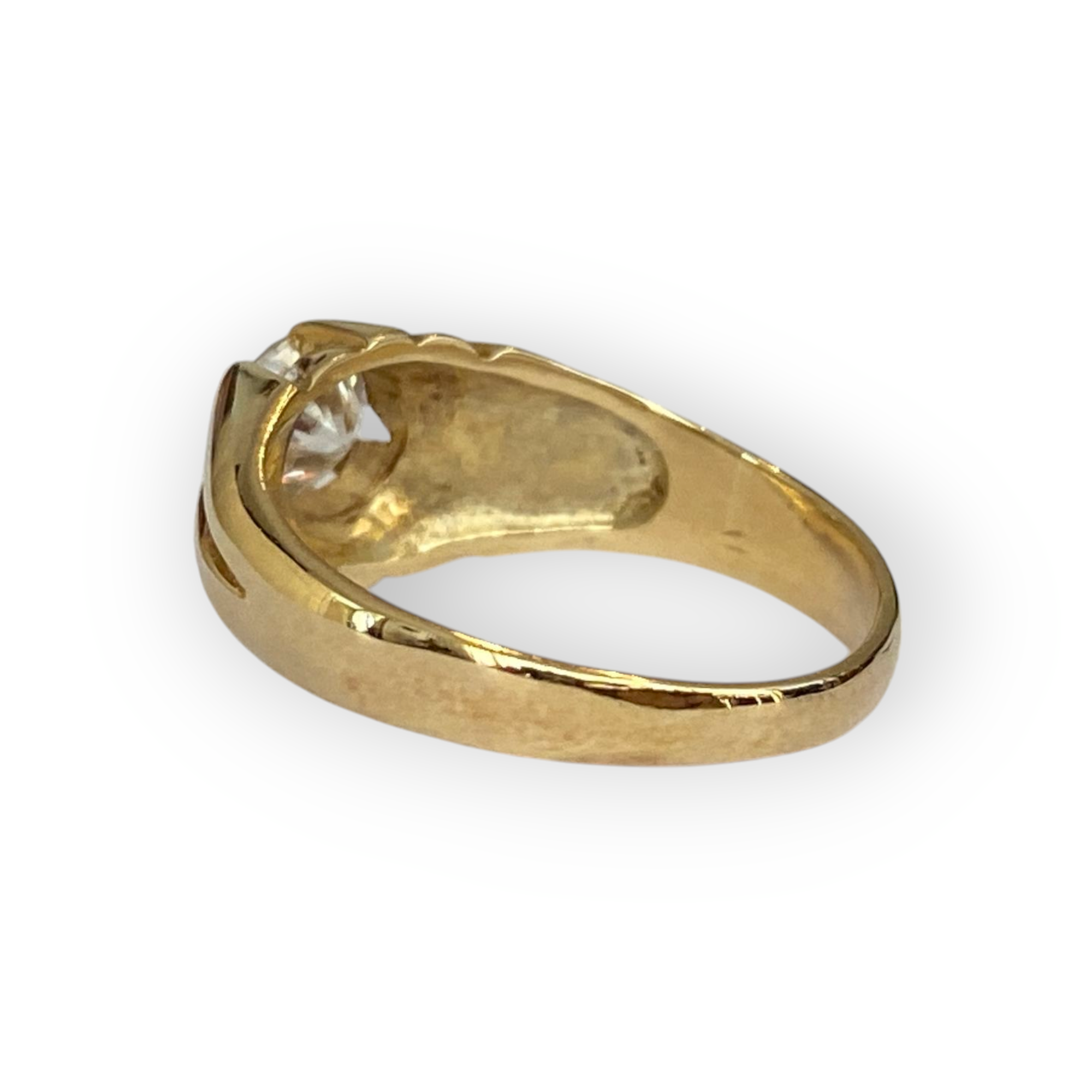 14K Yellow Gold Dome Solitaire Engagement Diamond Ring – 0.65 Ct