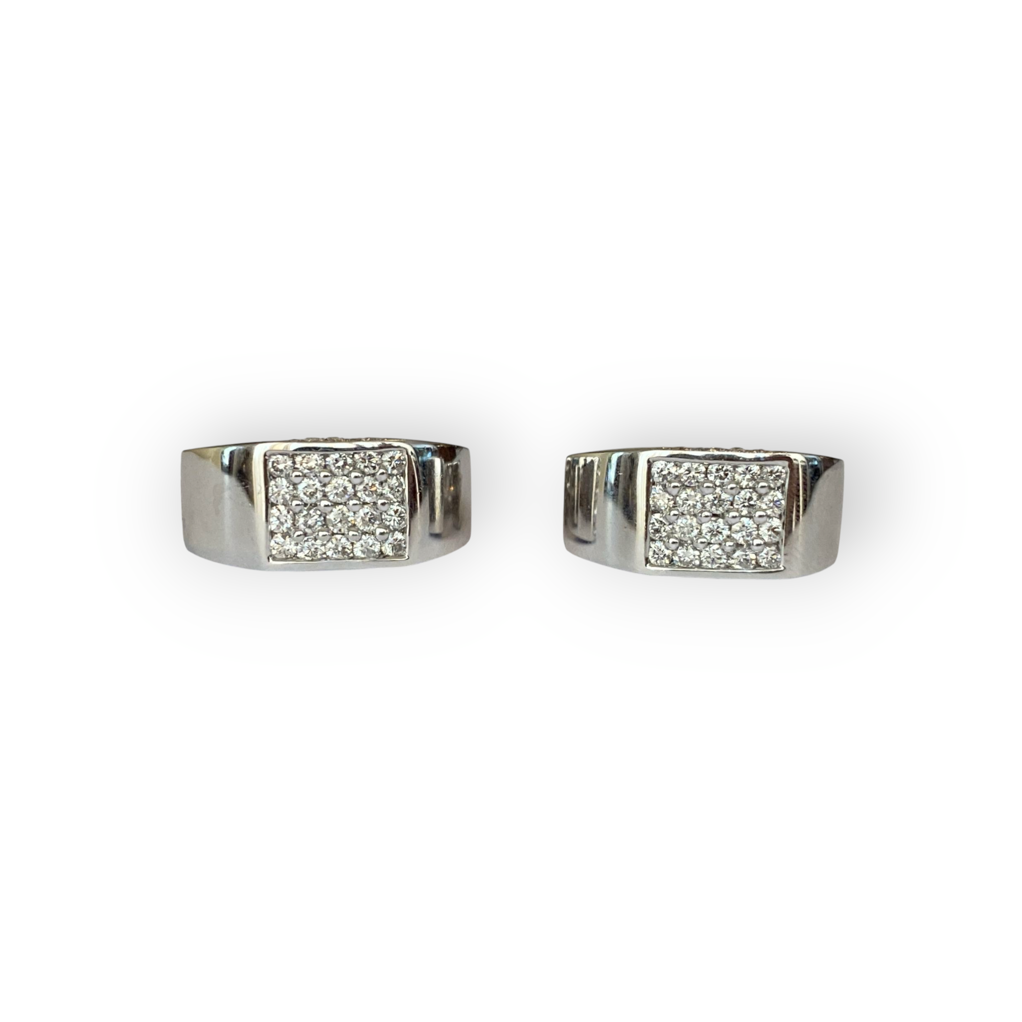 Pavé Set 1.40 ct Diamond & 18K White Gold Hoop Clip Earrings