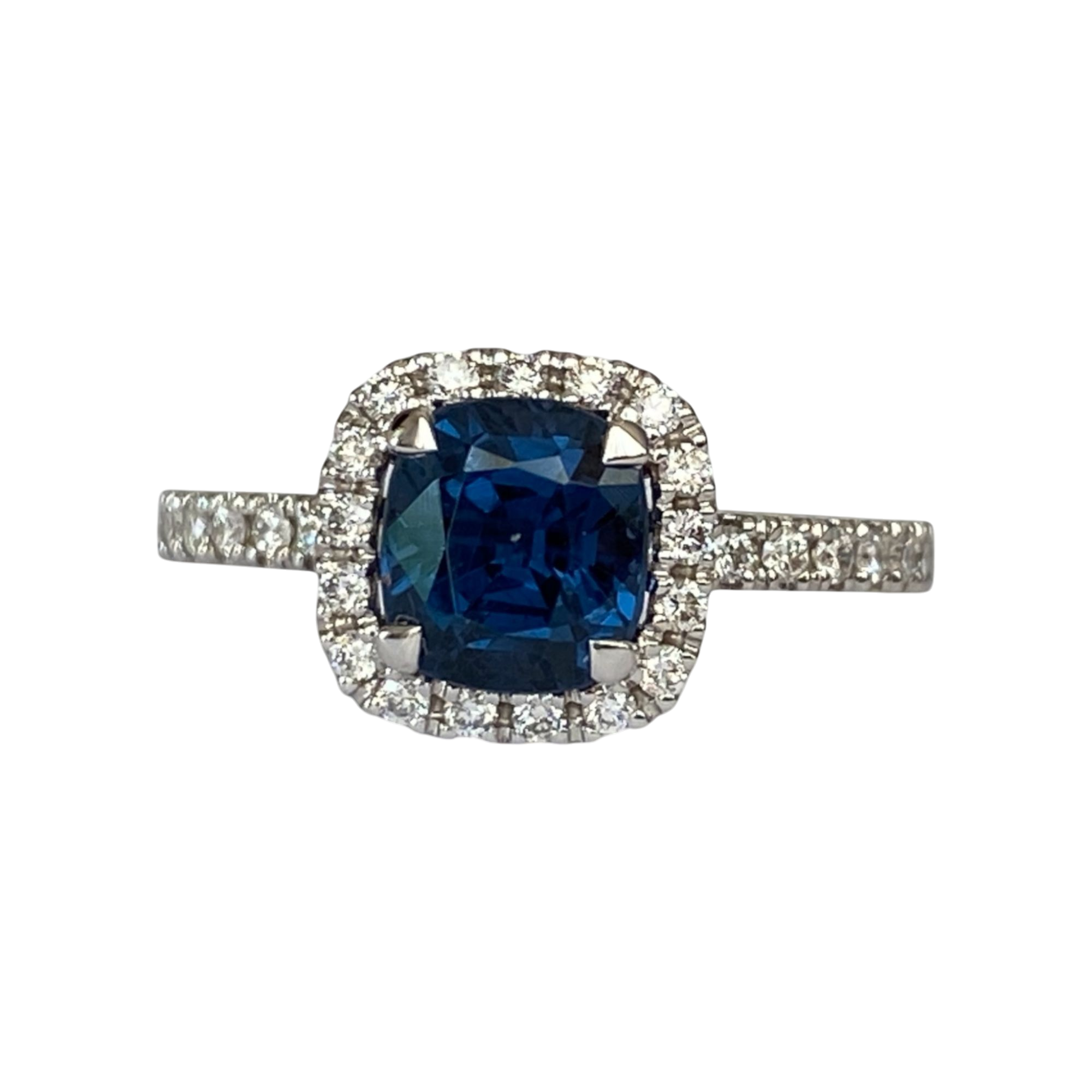 Certified 1.54 ct Natural color change Spinel and Diamonds 18 kt gold ring