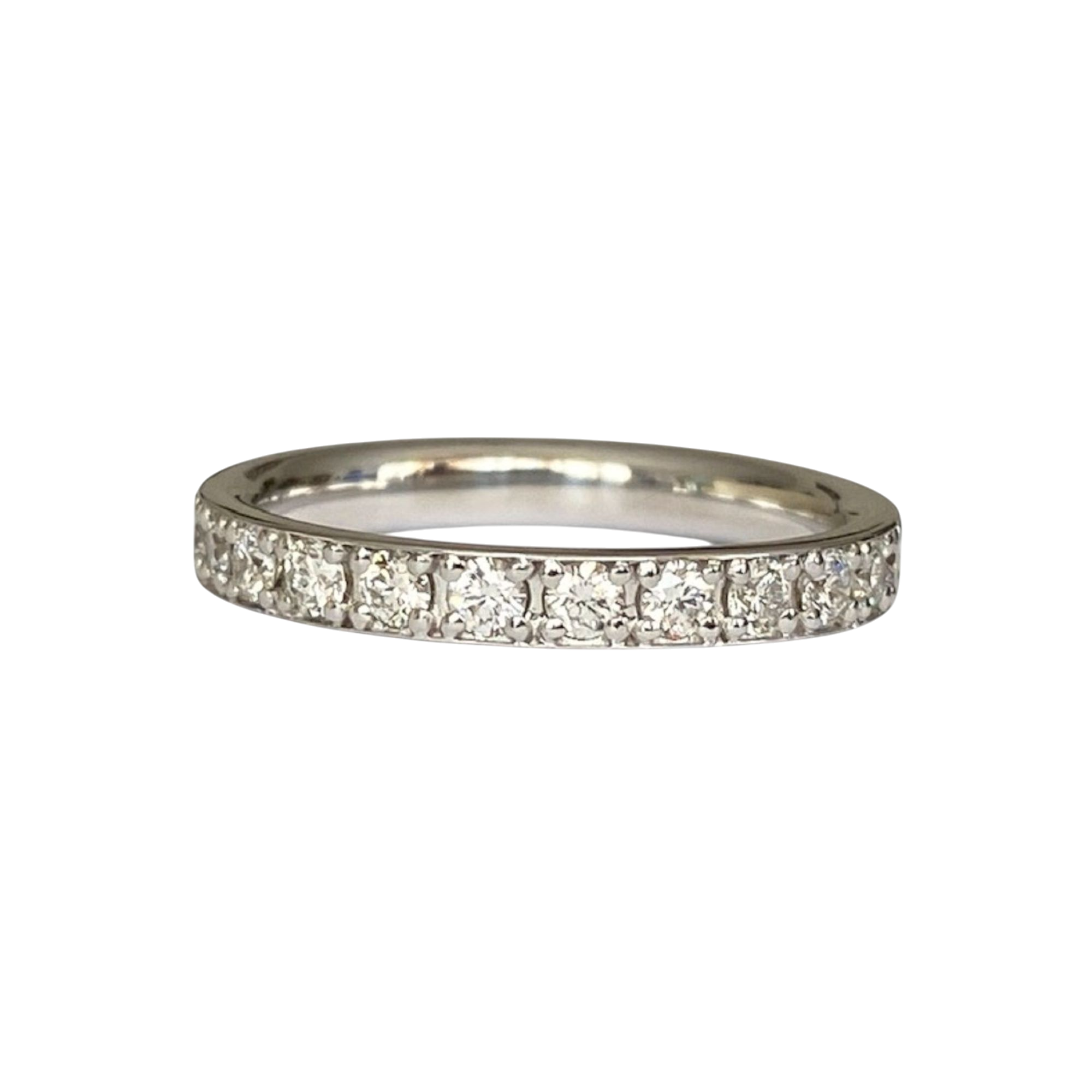 18 Kt White Gold Alliance Ring with 0.96 Ct Diamonds