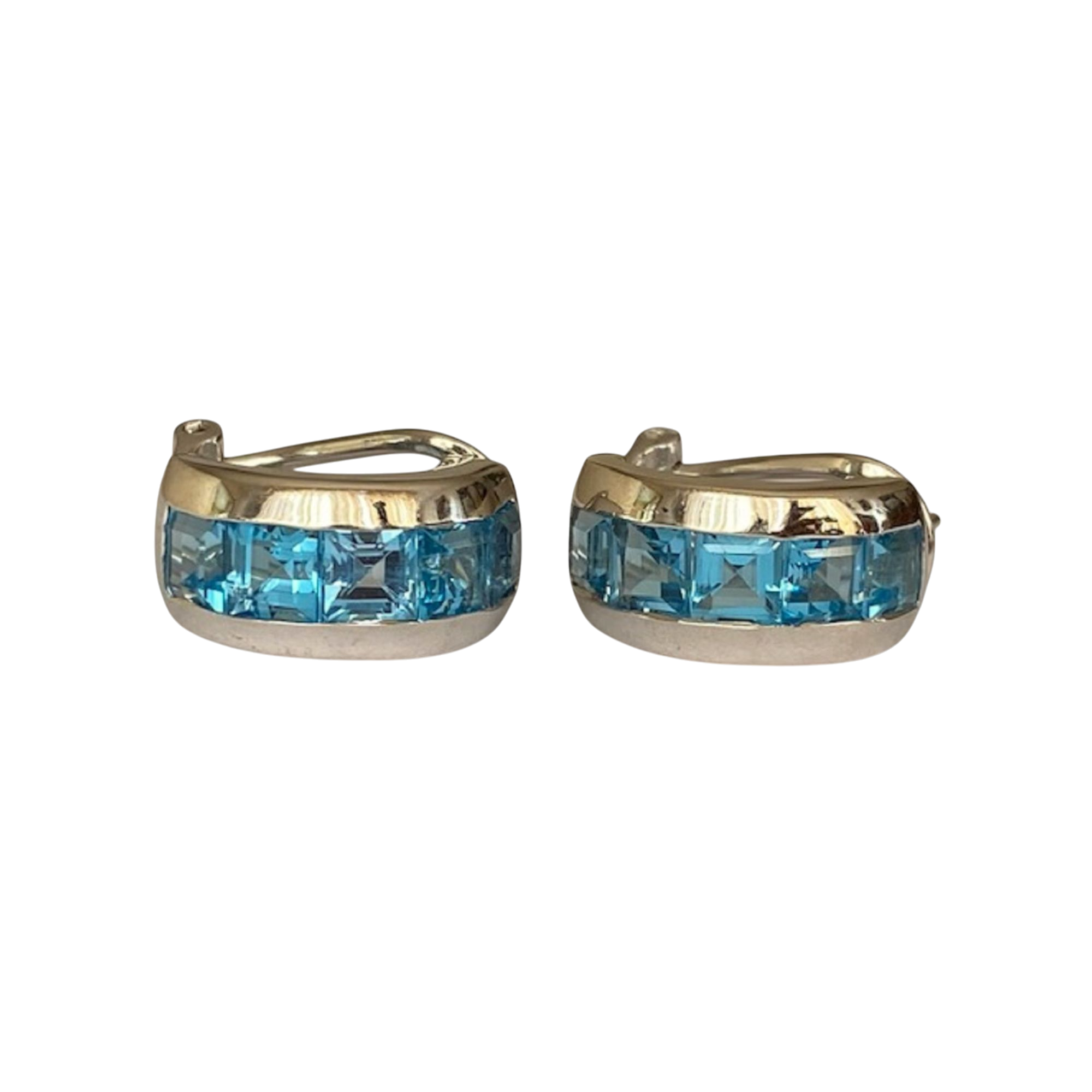 18 Kt White Gold Earrings with 4.00 Ct Topaz