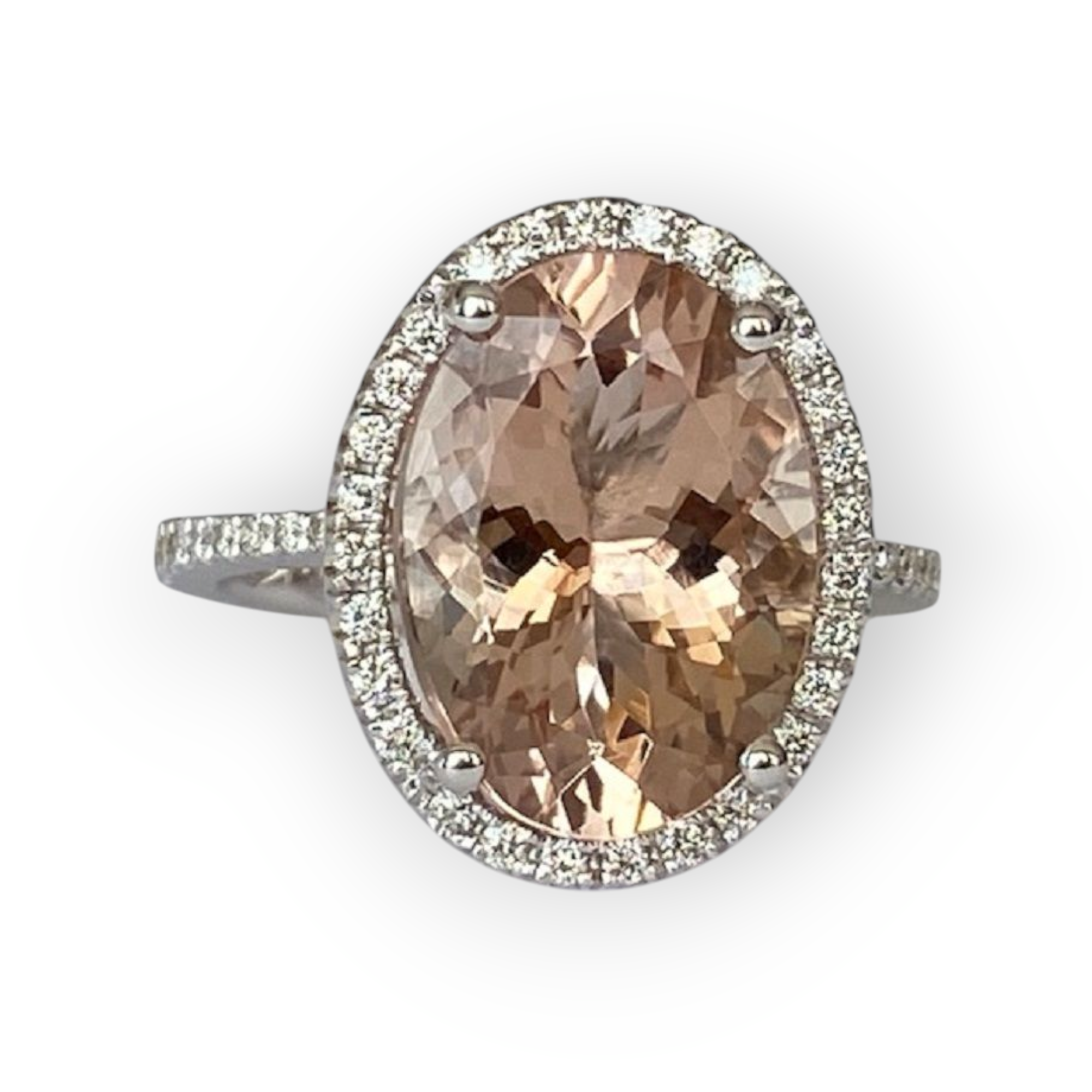 Pink Gold Ring with 4.92 Ct Morganite and Diamonds