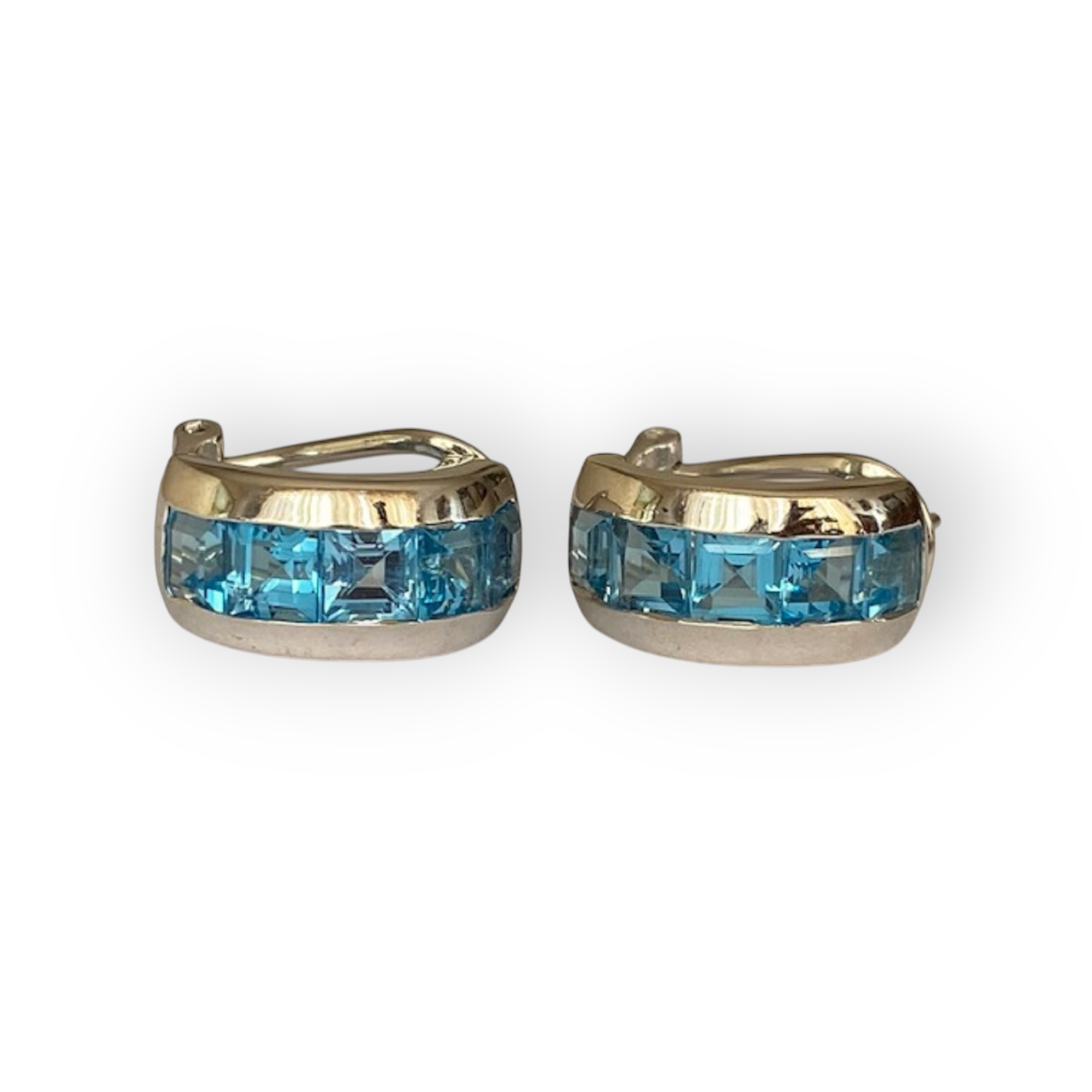 18 Kt White Gold Earrings with 4.00 Ct Topaz