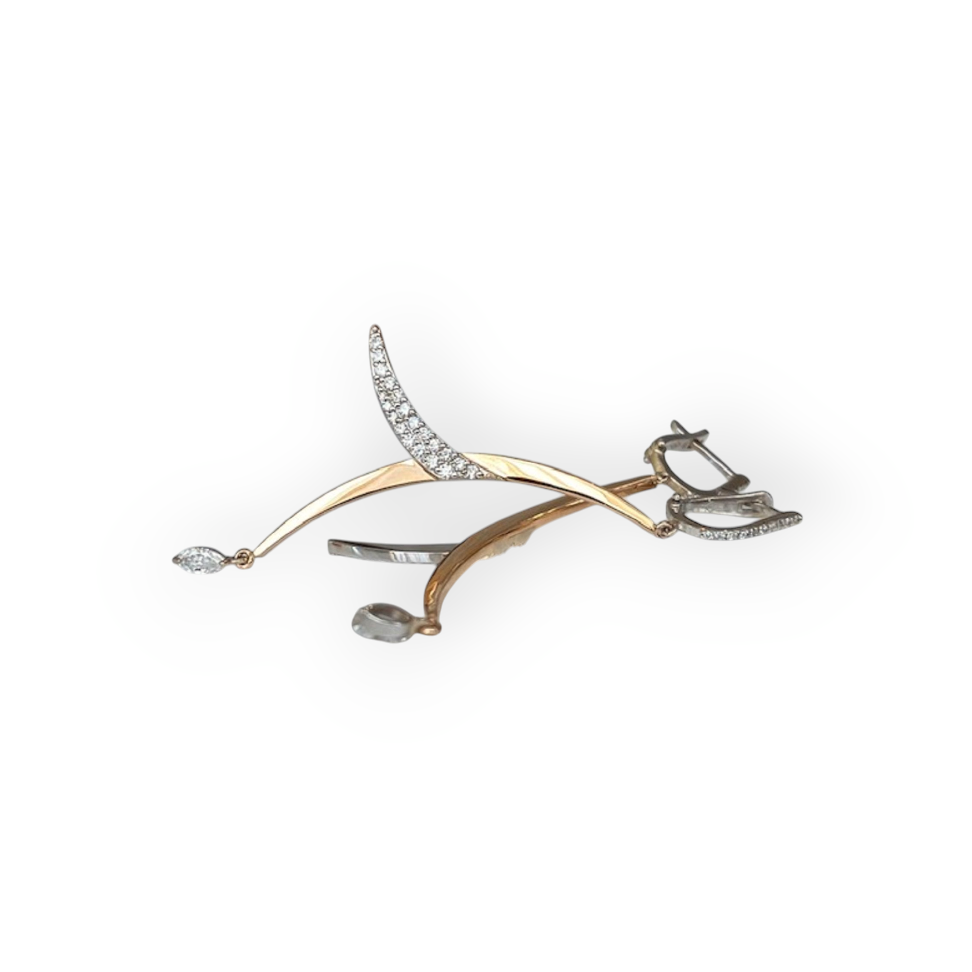 18 Kt Pink Gold Chandelier Earrings with 0.70 Ct Diamonds
