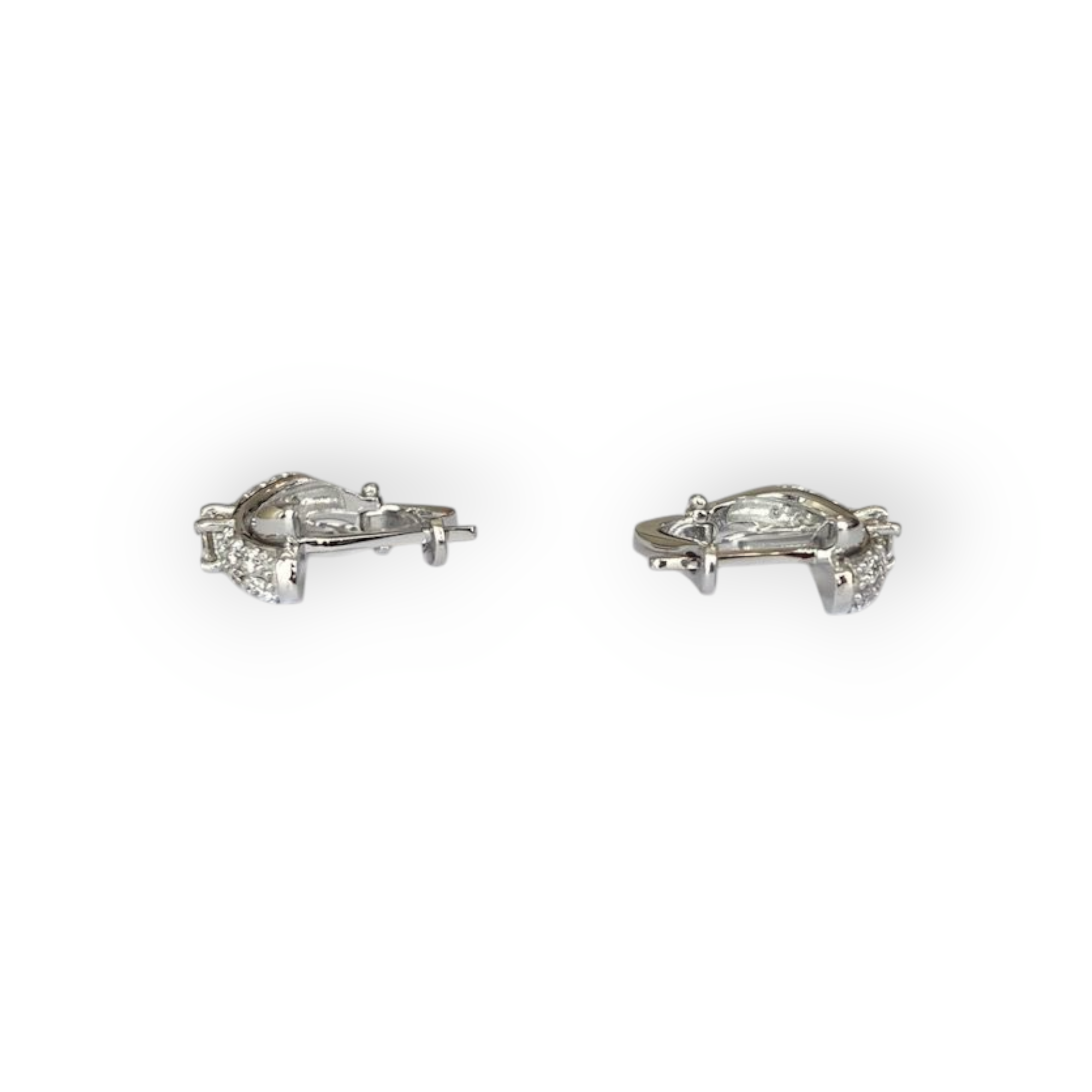 White Gold Hoop Earrings with 0.60 Ct Diamonds