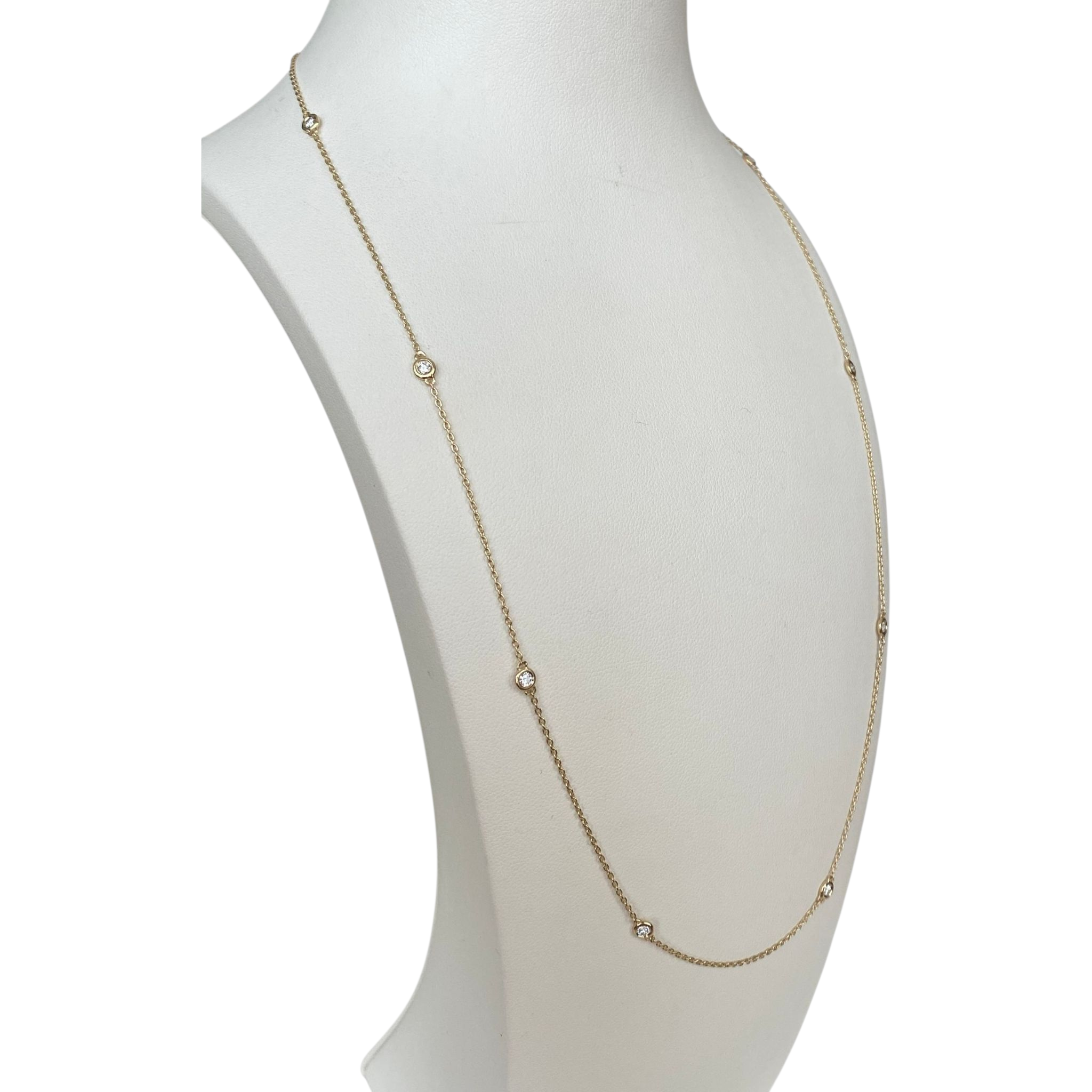 18K Yellow Gold Necklace with 0.40 Ct Diamonds