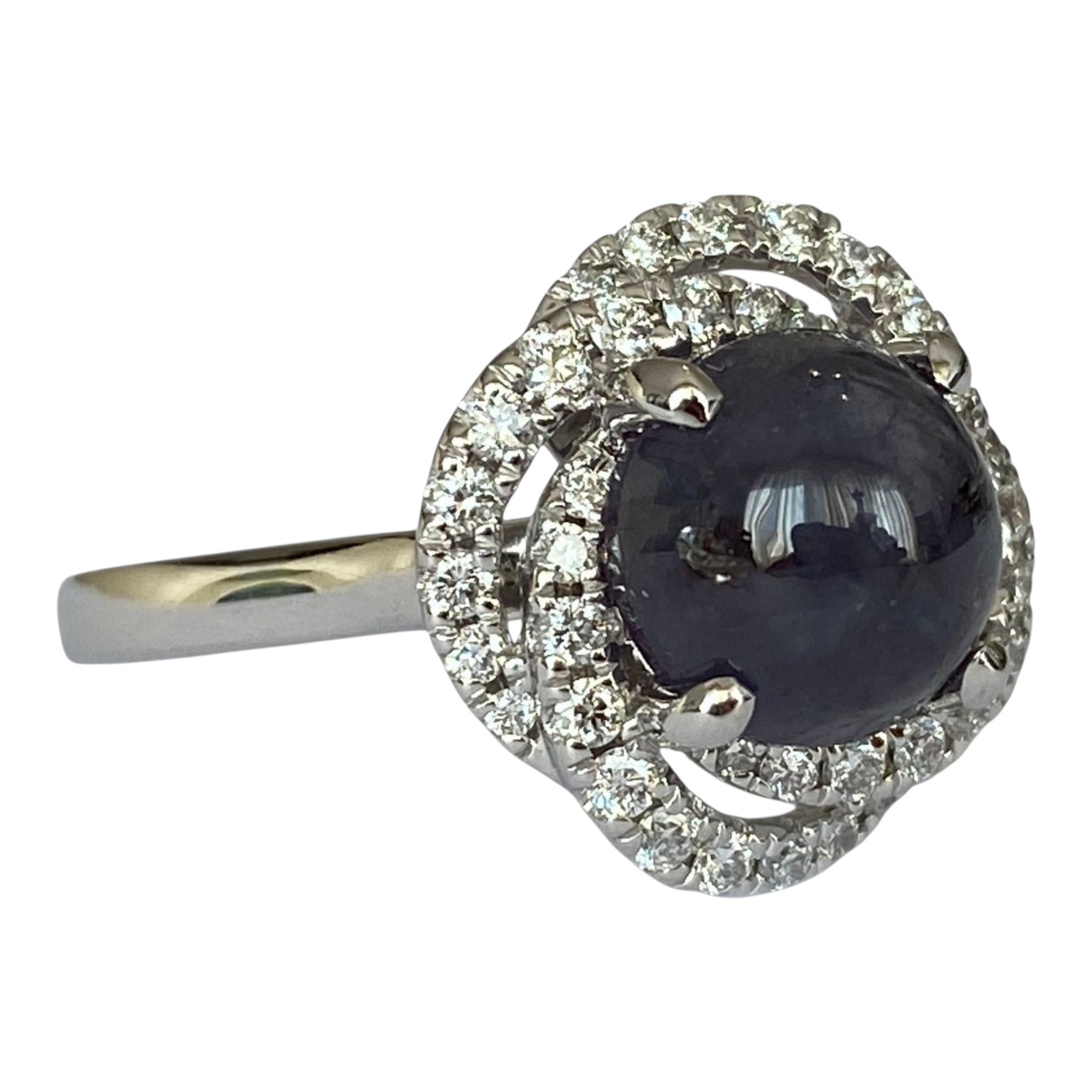 ALGT certified Natural 3.32 Carat  Alexandrite and  Diamond  White Gold  Ring