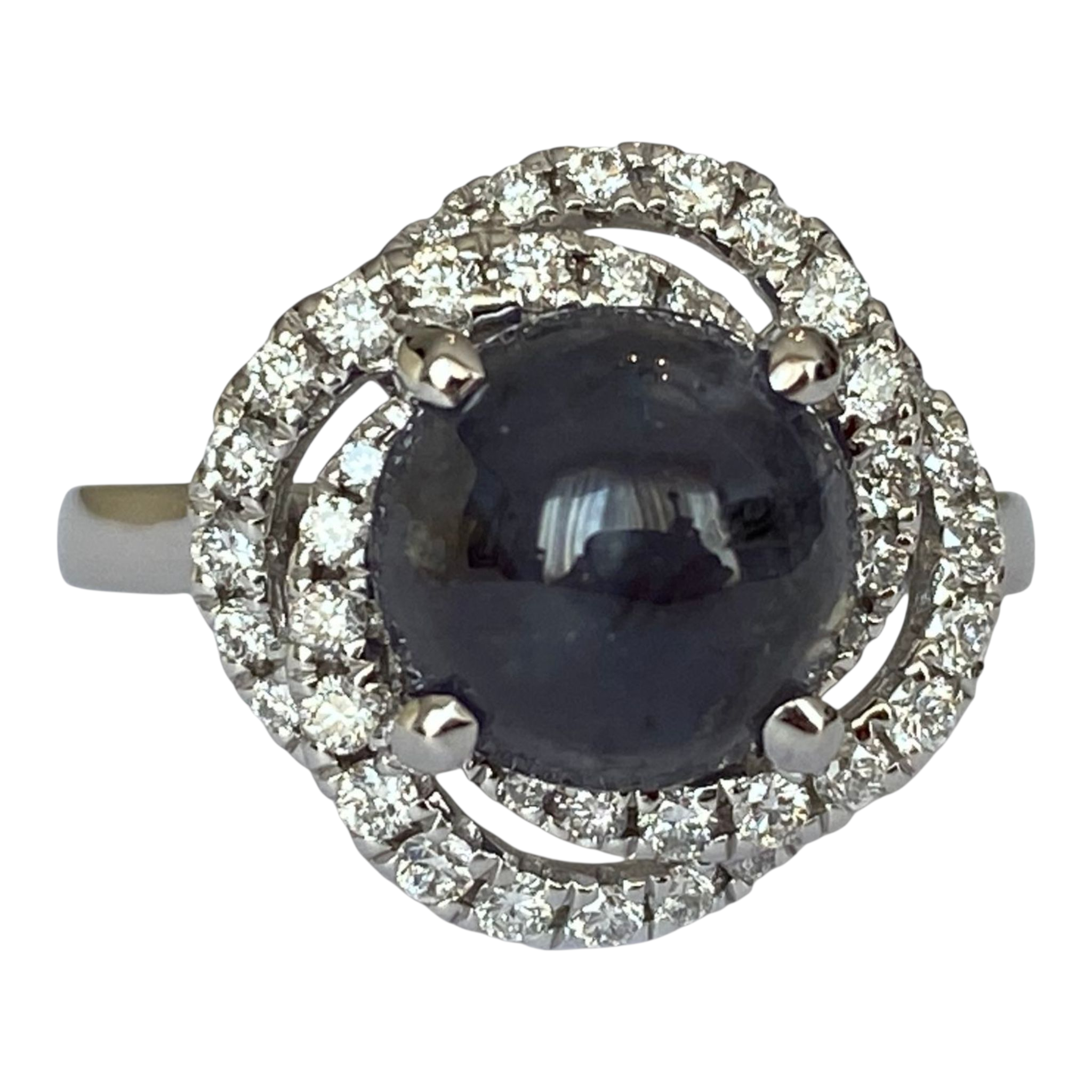 ALGT certified Natural 3.32 Carat  Alexandrite and  Diamond  White Gold  Ring