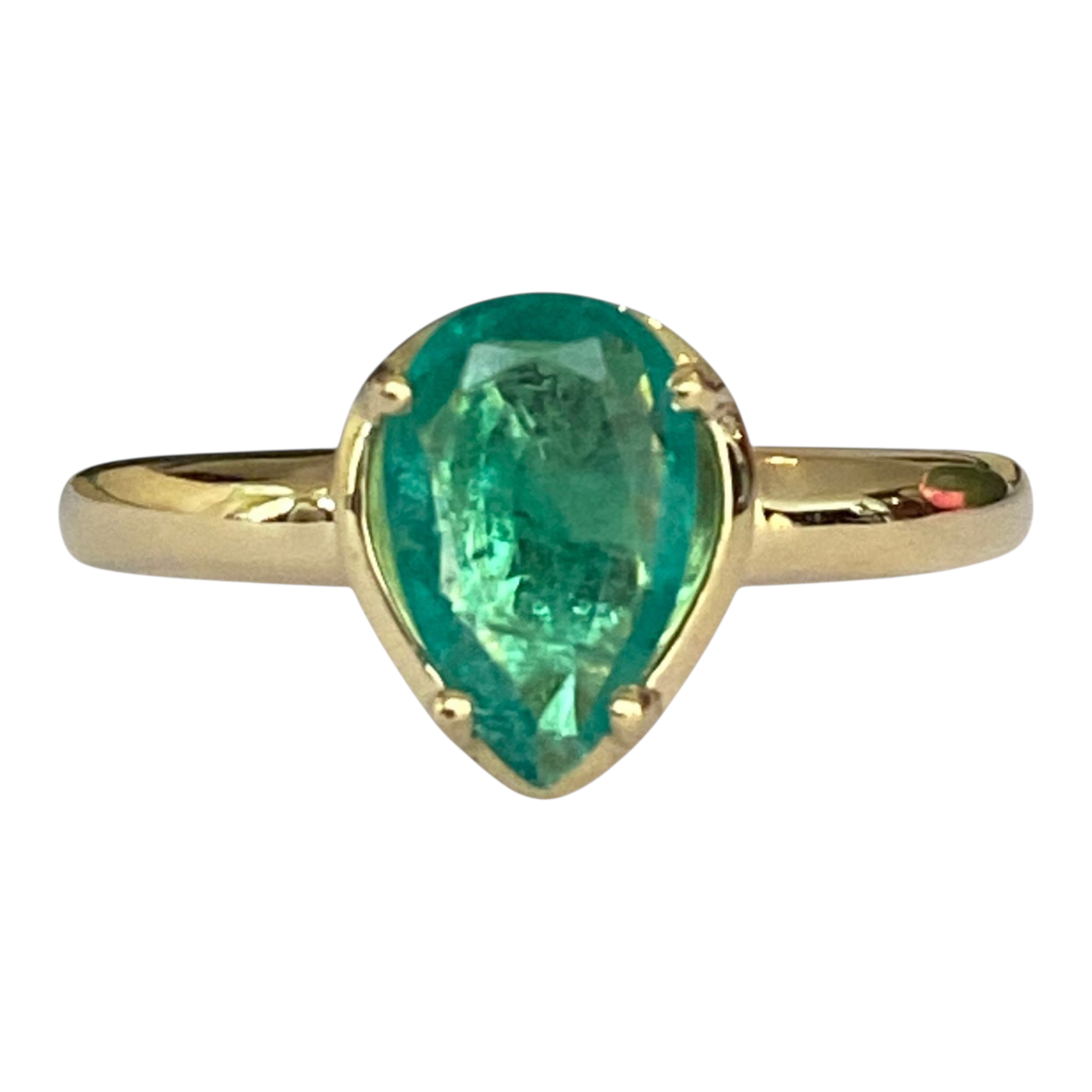 1.5 carat Emerald Cocktail  Yellow Gold Ring