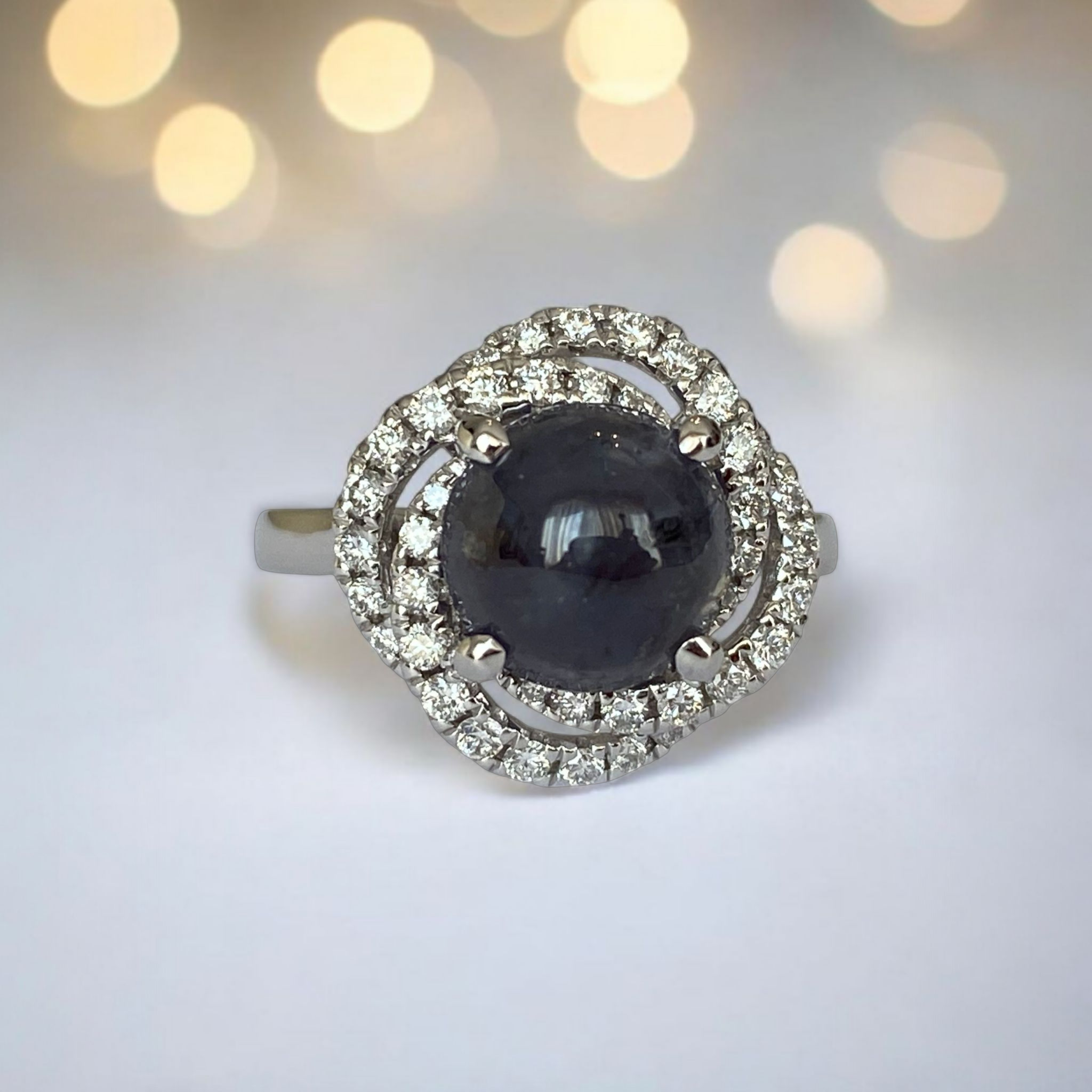 ALGT certified Natural 3.32 Carat  Alexandrite and  Diamond  White Gold  Ring