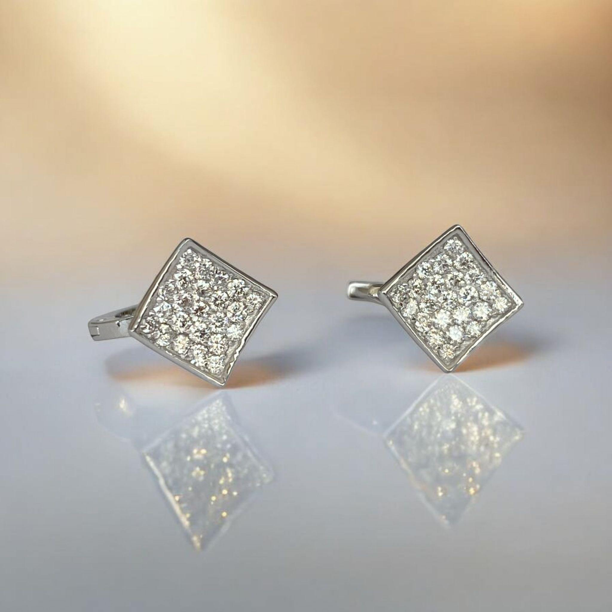 Elegant 18K Gold  Diamond Earrings