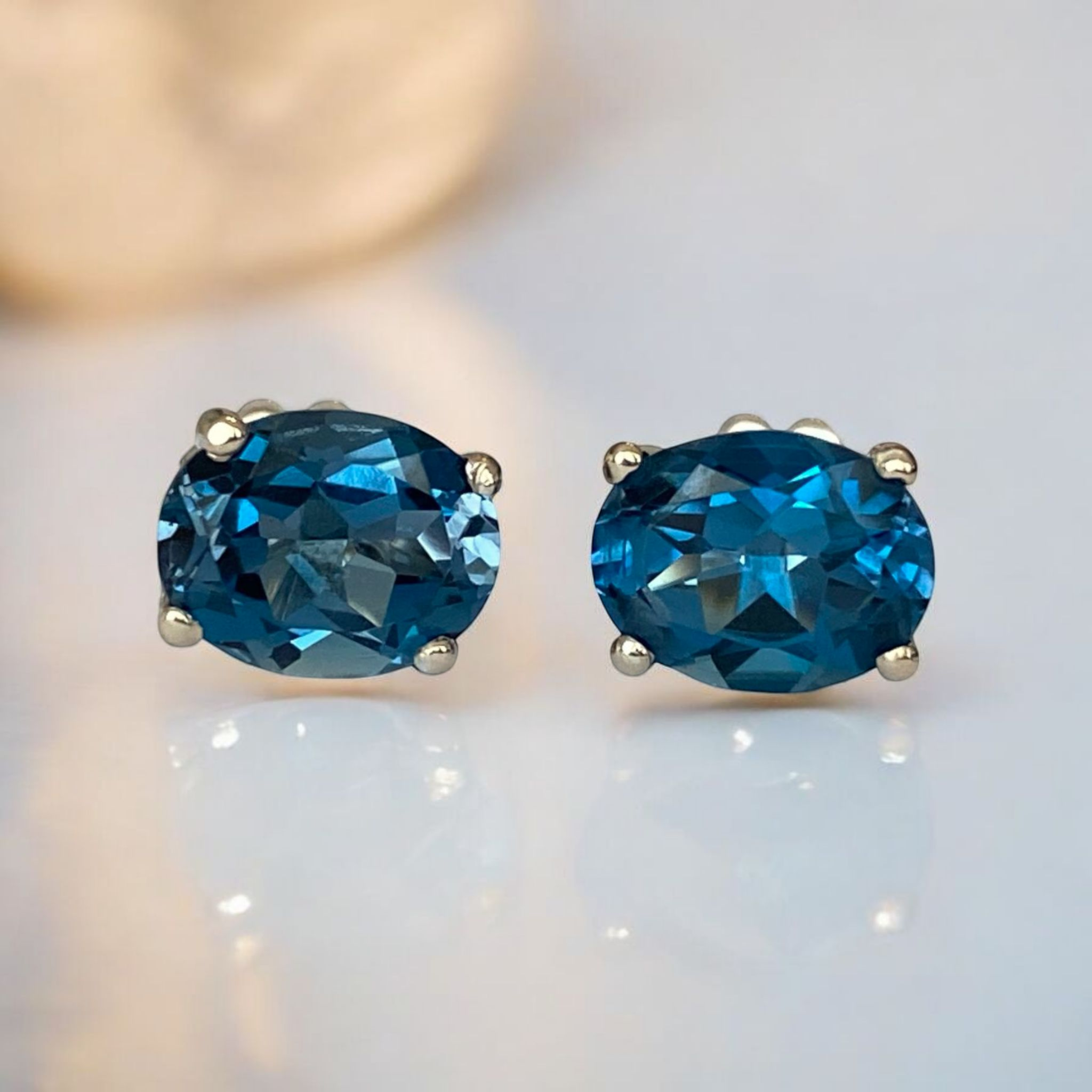 4.5 Carat London Blue Topaz Gold Earrings – A Statement of Elegance