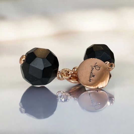 Pomellato 9K Rose Gold Cufflinks with Ebony