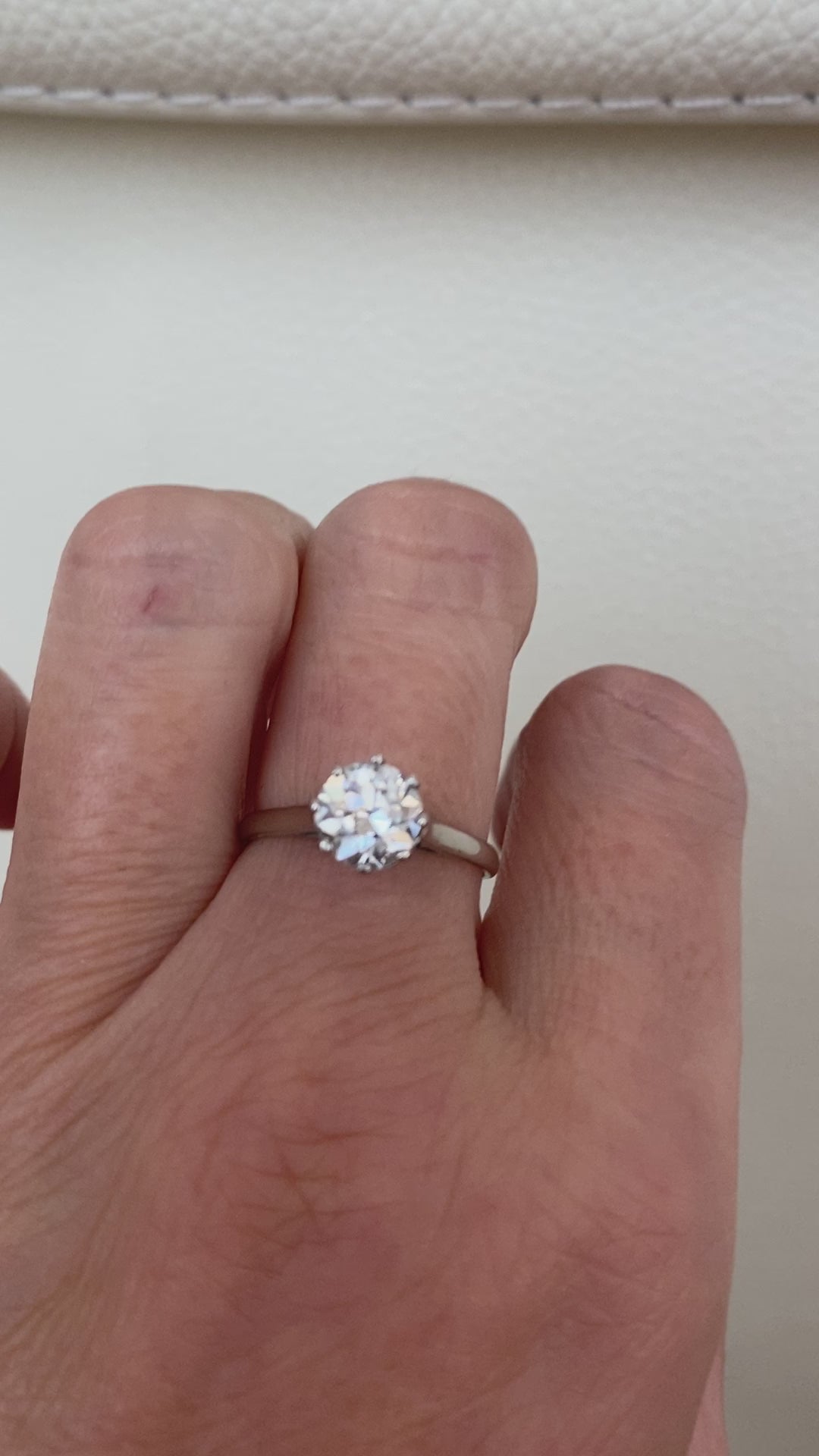 Late Art Deco 1.14 Carat Old European Brilliant Cut Diamond Solitaire Engagement