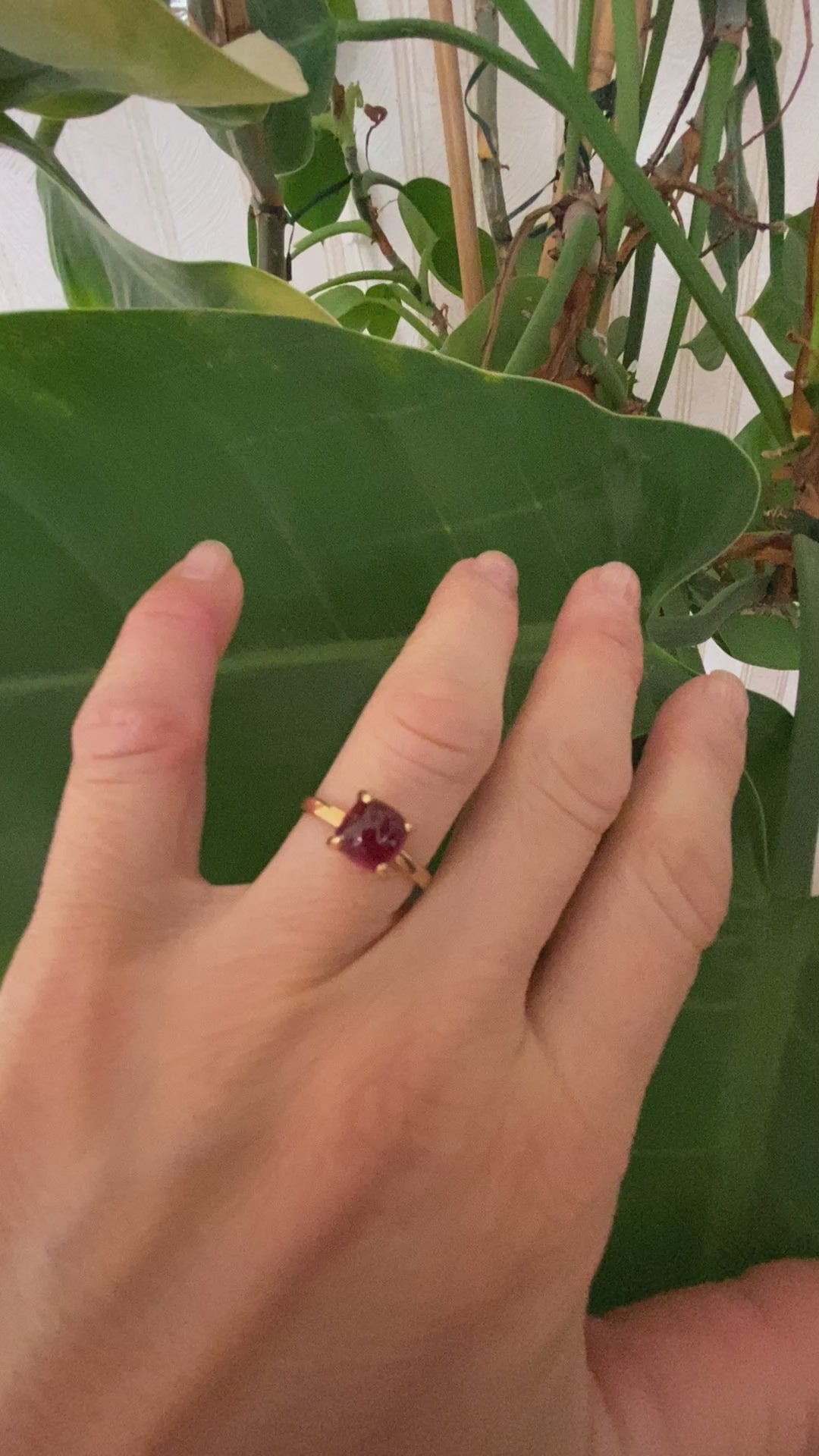 Tiffany & Co. Paloma Picasso Rubellite Tourmaline Sugar Stack Loaf 18k Gold Ring