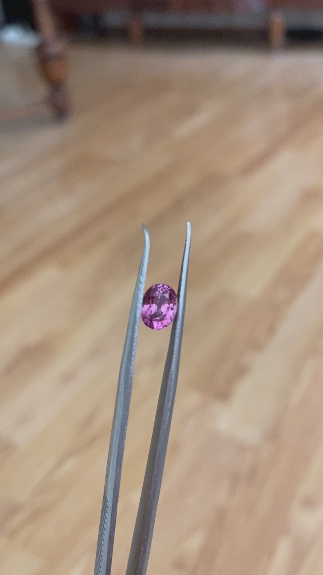 ALGT Certified 1.24 carat oval mixed cut Intense/Vivid Pink Spinel