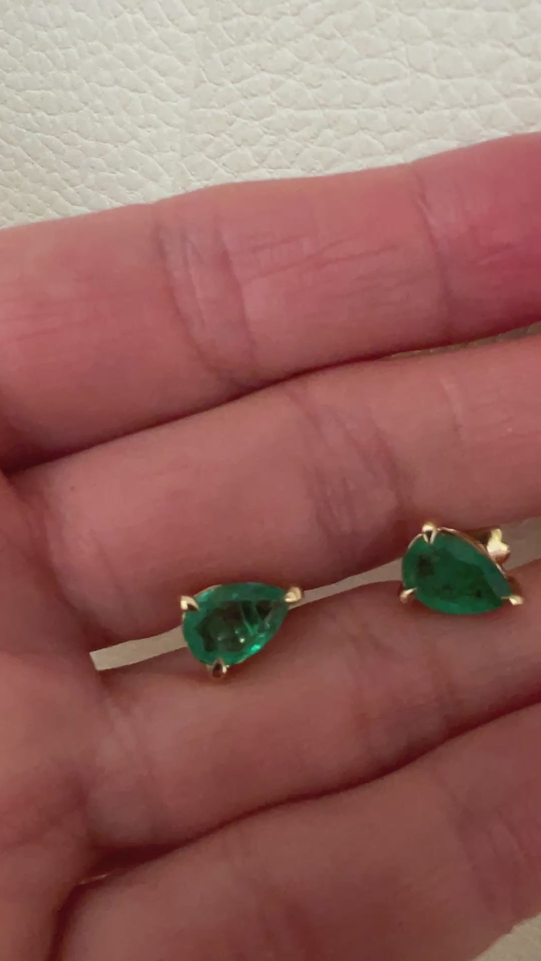ALGT certified 2.17 Carat  Intense Green Color Emeralds yellow Gold Earrings