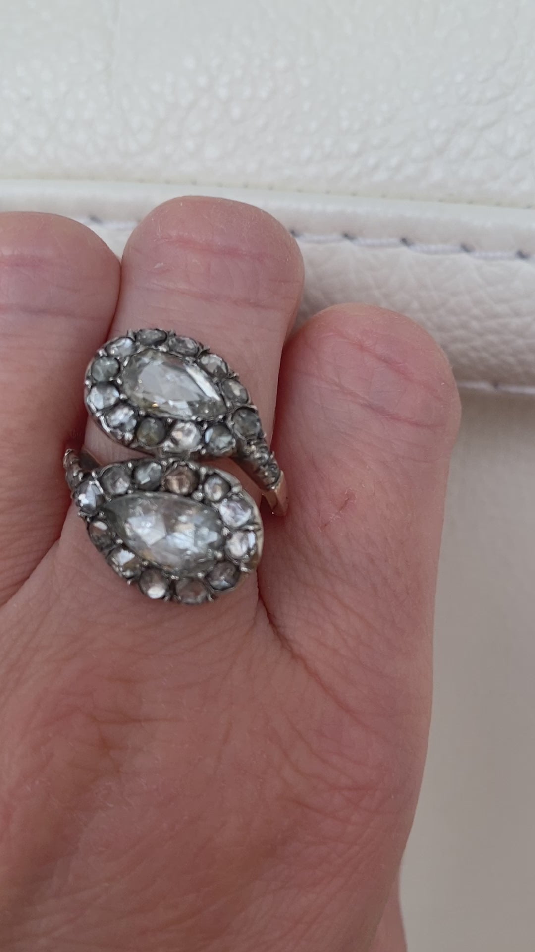 Antique Georgian toi en moi diamond gold/silver ring of the 18th/19th century.